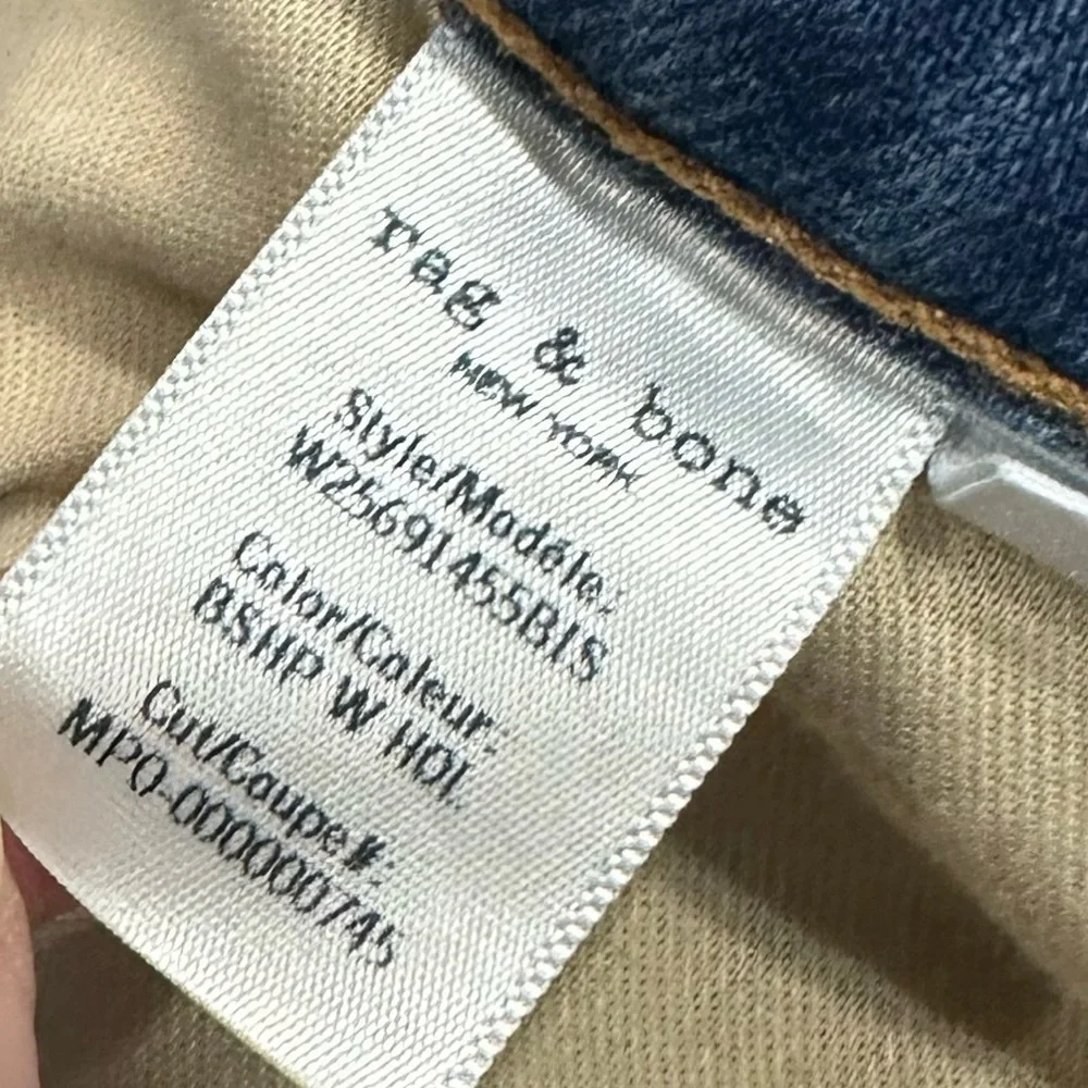 Rag & Bone Nina High Rise Ankle Cigarette Jeans Sz 28 Knee Rip Distress